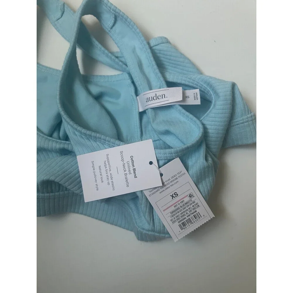 Auden Ribbed Bralette Cotton Blend Size XS